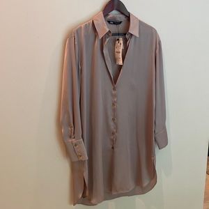 Zara Women's Button Down Shirt - Light Pink